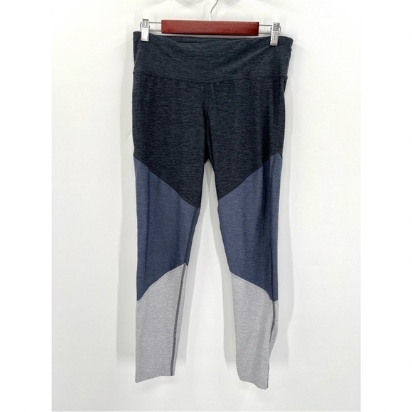 CHAMPION Woman's Color Block Gray Mid-Rise Activewear Leggings Size L - Picture 1 of 12